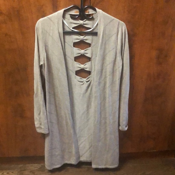 Beige, open cardigan sweater, size S - Picture 1 of 3